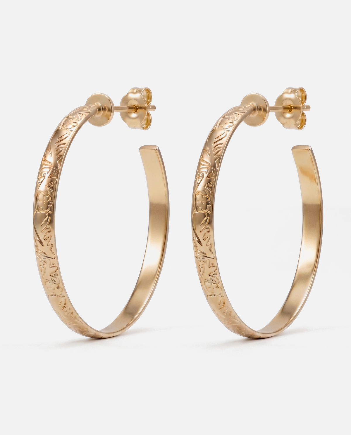 Floral Hoop Earrings