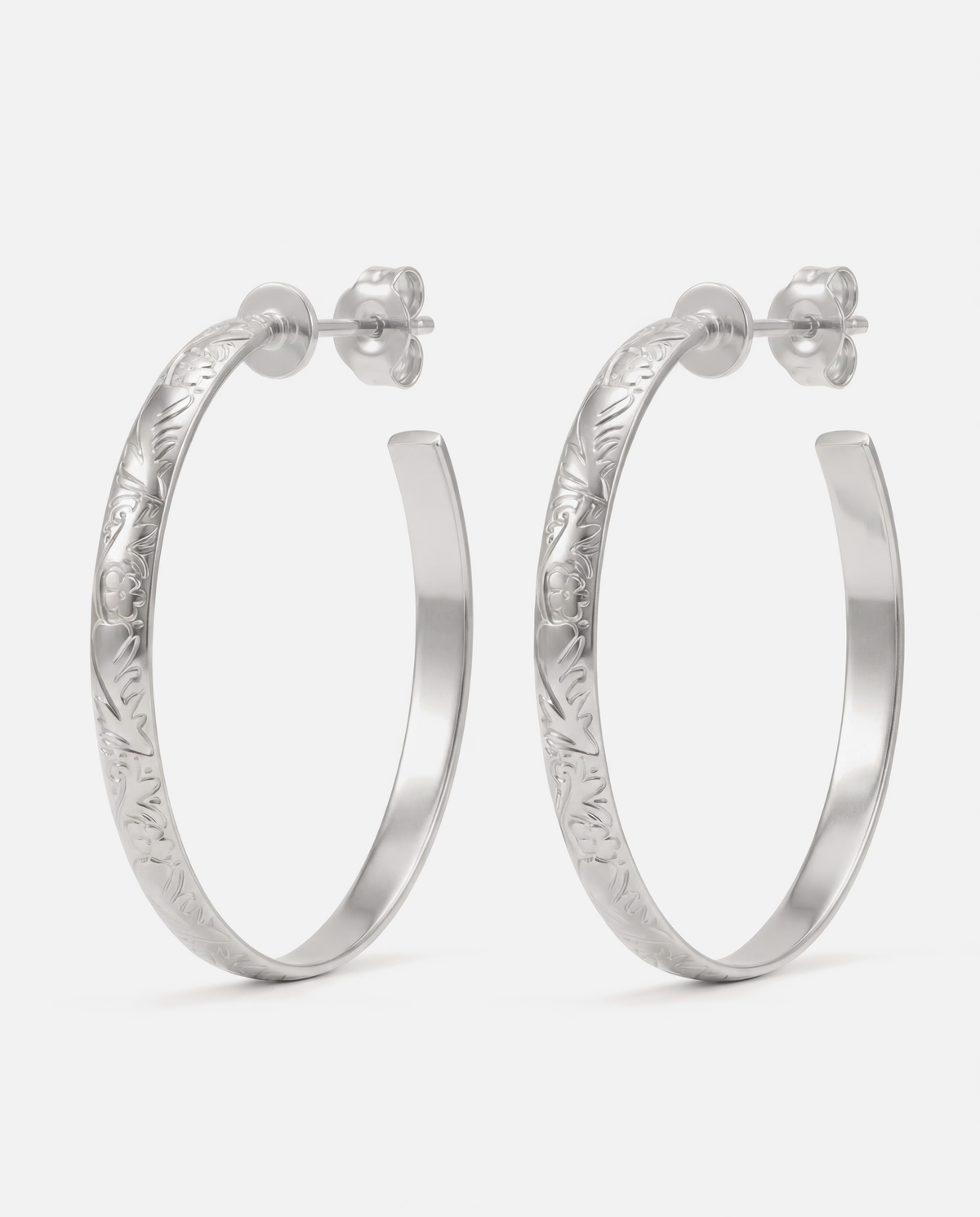 Floral Hoop Earrings